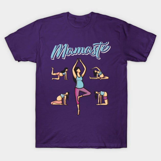 Mamaste - Funny Mom Yoga Positions Pregnancy Sports T-Shirt by Shirtbubble